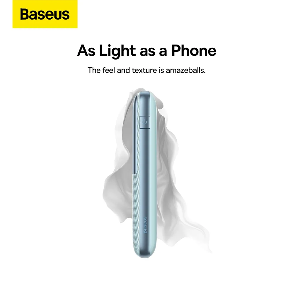 BASEUS powerbank 10 000 mAh + cable USB A to Type C PD QC3.0 3A 20W PPBD040103 blue - Image 18