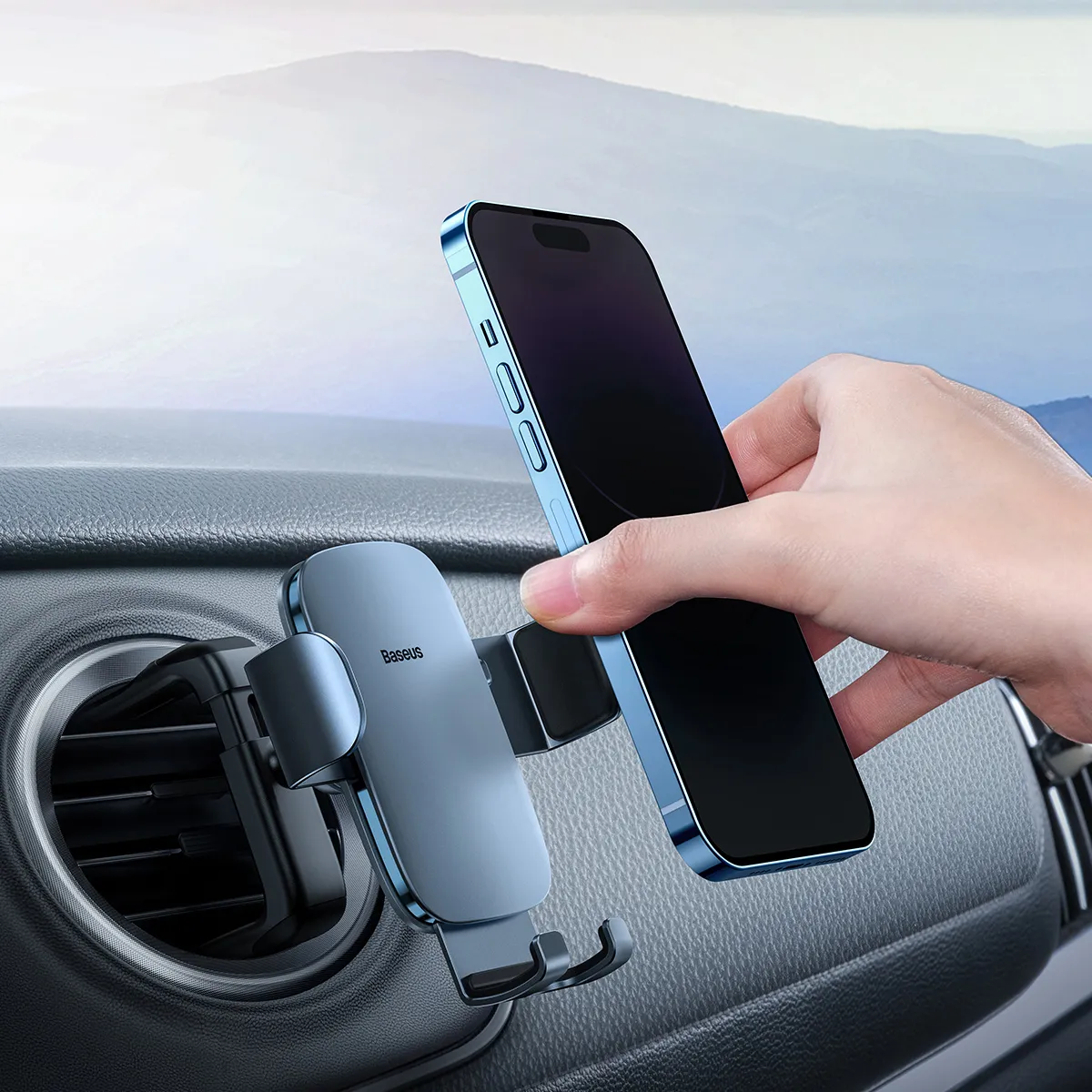 BASEUS gravity car holder for round air vent SUJS030013 dark gray - Image 7