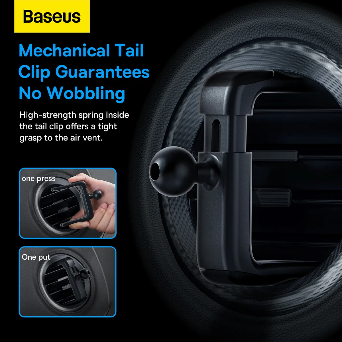 BASEUS gravity car holder for round air vent SUJS030013 dark gray - Image 15