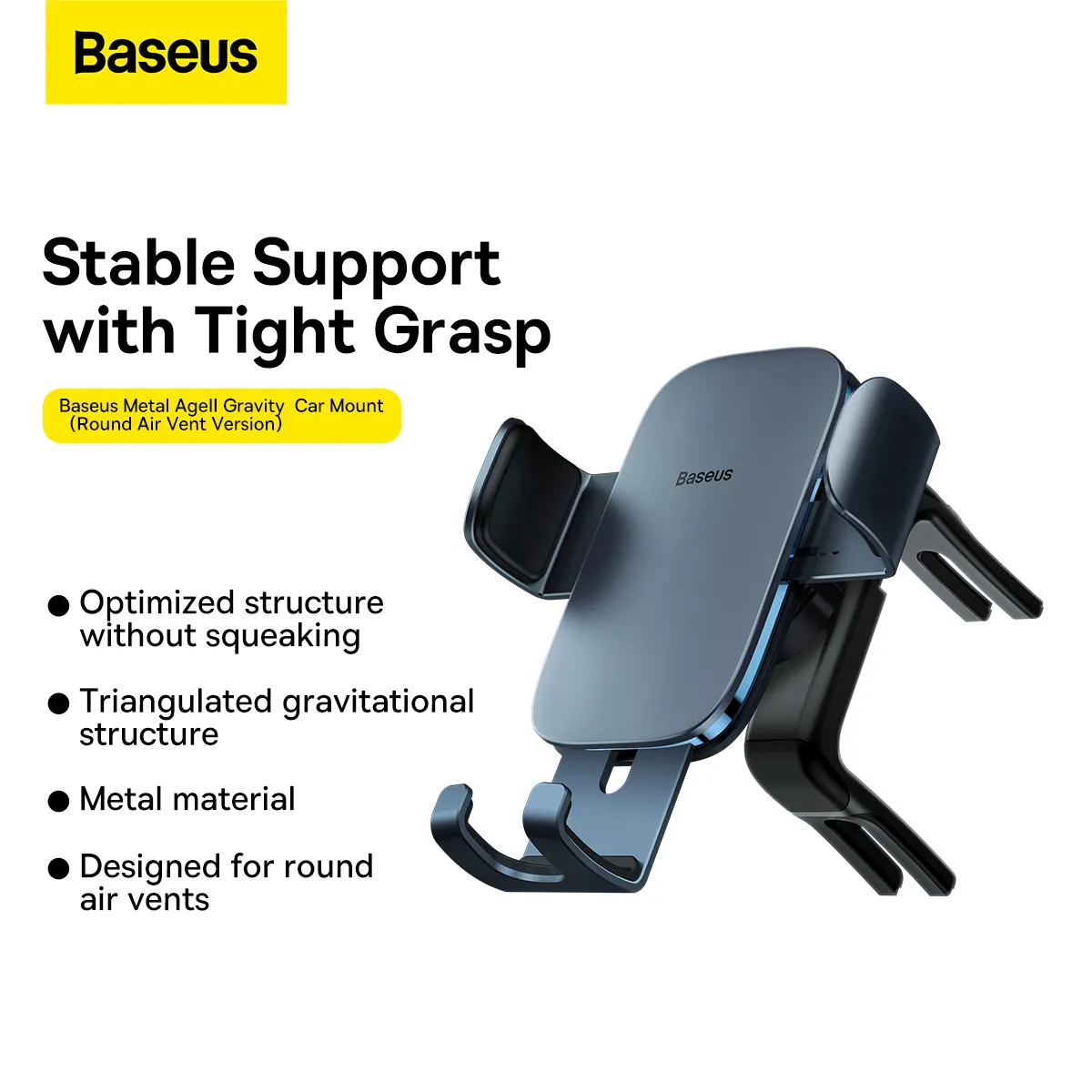 BASEUS gravity car holder for round air vent SUJS030013 dark gray - Image 10