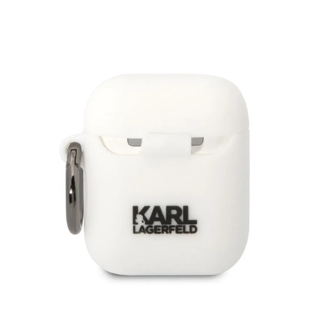 KARL LAGERFELD case for APPLE Airpods 1 / 2 KLA2RUNCHH (3D Sil NFT Choupette) white - Image 2