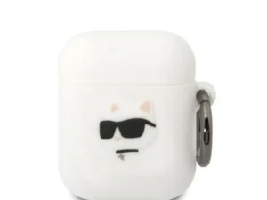KARL LAGERFELD case for APPLE Airpods 1 / 2 KLA2RUNCHH (3D Sil NFT Choupette) white