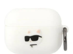 KARL LAGERFELD case for APPLE Airpods Pro KLAPRUNCHH (3D Sil NFT Choupette) white
