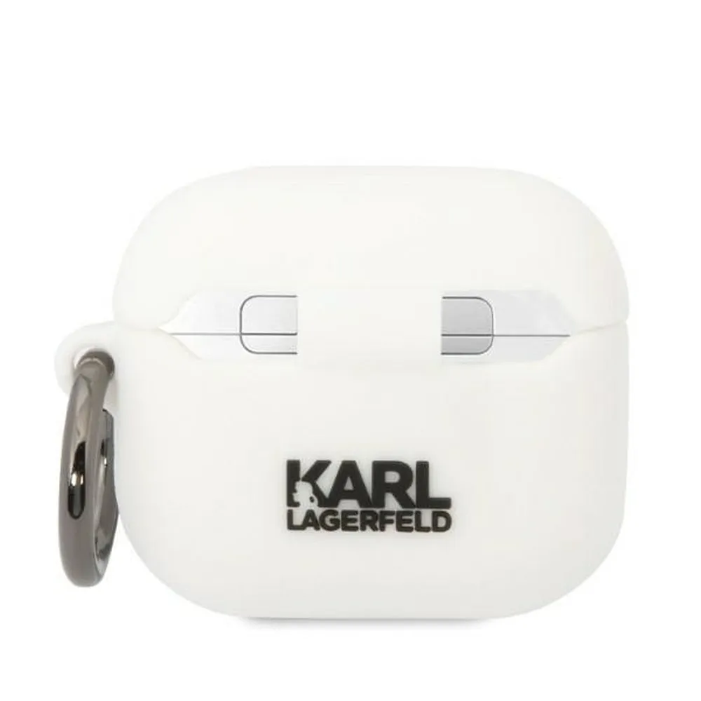 KARL LAGERFELD case for APPLE Airpods 3 KLA3RUNCHH (3D Sil NFT Choupette) white - Image 2