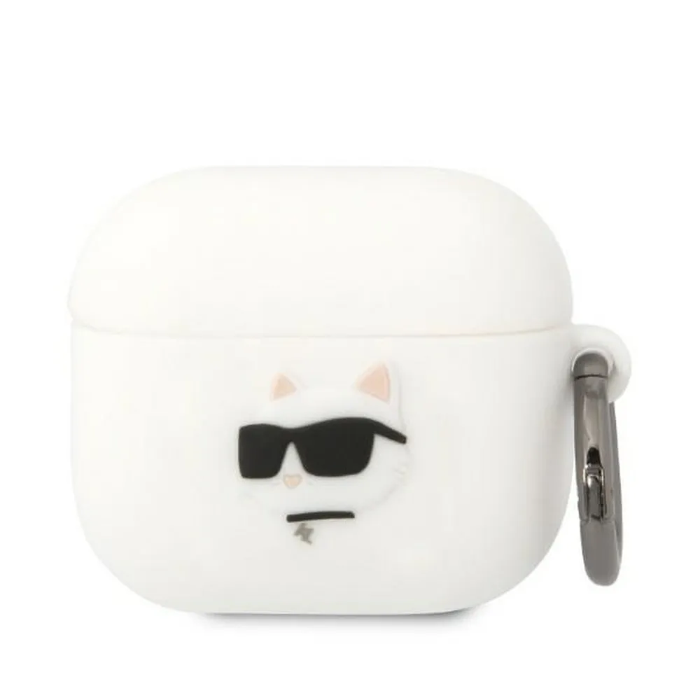 KARL LAGERFELD case for APPLE Airpods 3 KLA3RUNCHH (3D Sil NFT Choupette) white