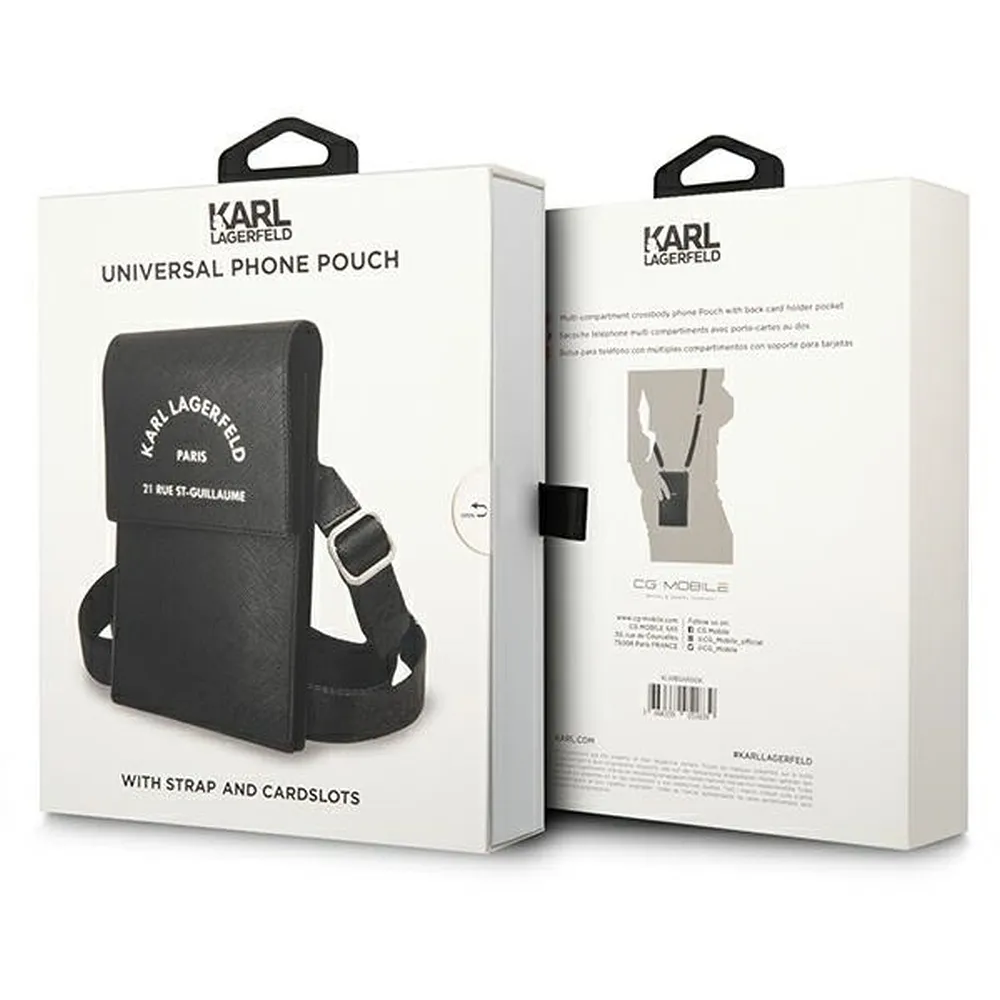 KARL LAGERFELD universal bag for mobile KLWBSARSGK (Embossed RSG) black - Image 6