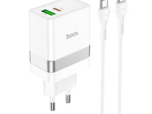 HOCO travel charger USB A + Type C + cable Type C to Type C PD QC3.0 3A 30W N21 white