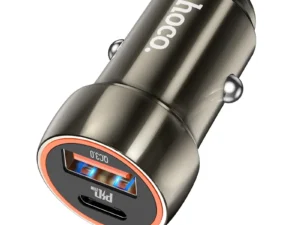 HOCO car charger USB A + Type C PD QC3.0 3A 20W Z46A metal gray