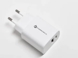 FORCELL F-ENERGY TFK-TC-30WPD utazó töltő, Type-C + USB-A, PD, QC 4.0, 3 A, 30 W, fehér