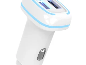 PAVAREAL autós töltő, 2 x USB-A, 4,8 A, PA-CC61, fehér