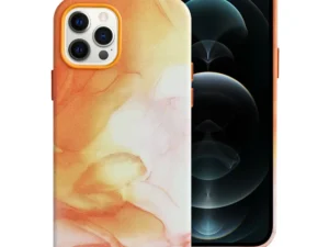 LEATHER MAG COVER case for IPHONE 12 Pro orange splash