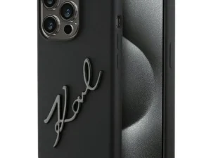 KARL LAGERFELD case for IPHONE 15 Pro KLHCP15LSKSBMCK (Silicone Karl Script Logo) black
