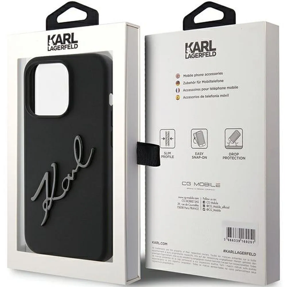 KARL LAGERFELD case for IPHONE 15 Pro KLHCP15LSKSBMCK (Silicone Karl Script Logo) black - Image 15
