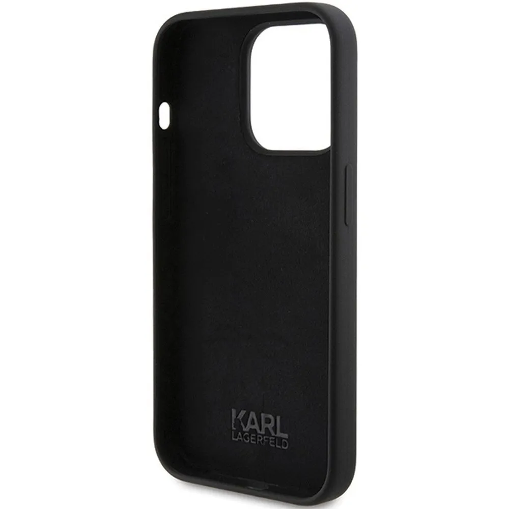 KARL LAGERFELD case for IPHONE 15 Pro KLHCP15LSKSBMCK (Silicone Karl Script Logo) black - Image 7