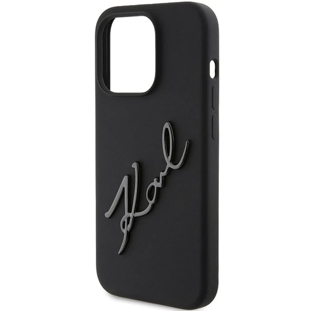 KARL LAGERFELD case for IPHONE 15 Pro KLHCP15LSKSBMCK (Silicone Karl Script Logo) black - Image 13