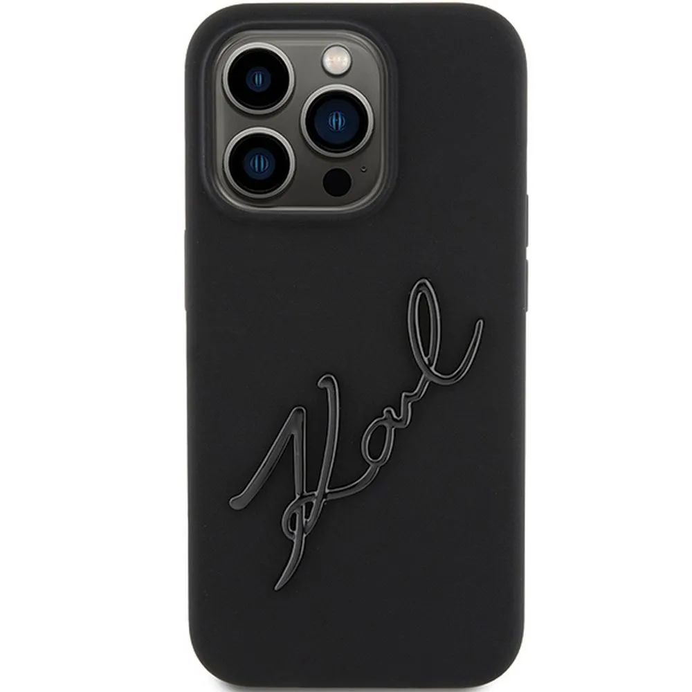KARL LAGERFELD case for IPHONE 15 Pro KLHCP15LSKSBMCK (Silicone Karl Script Logo) black - Image 10