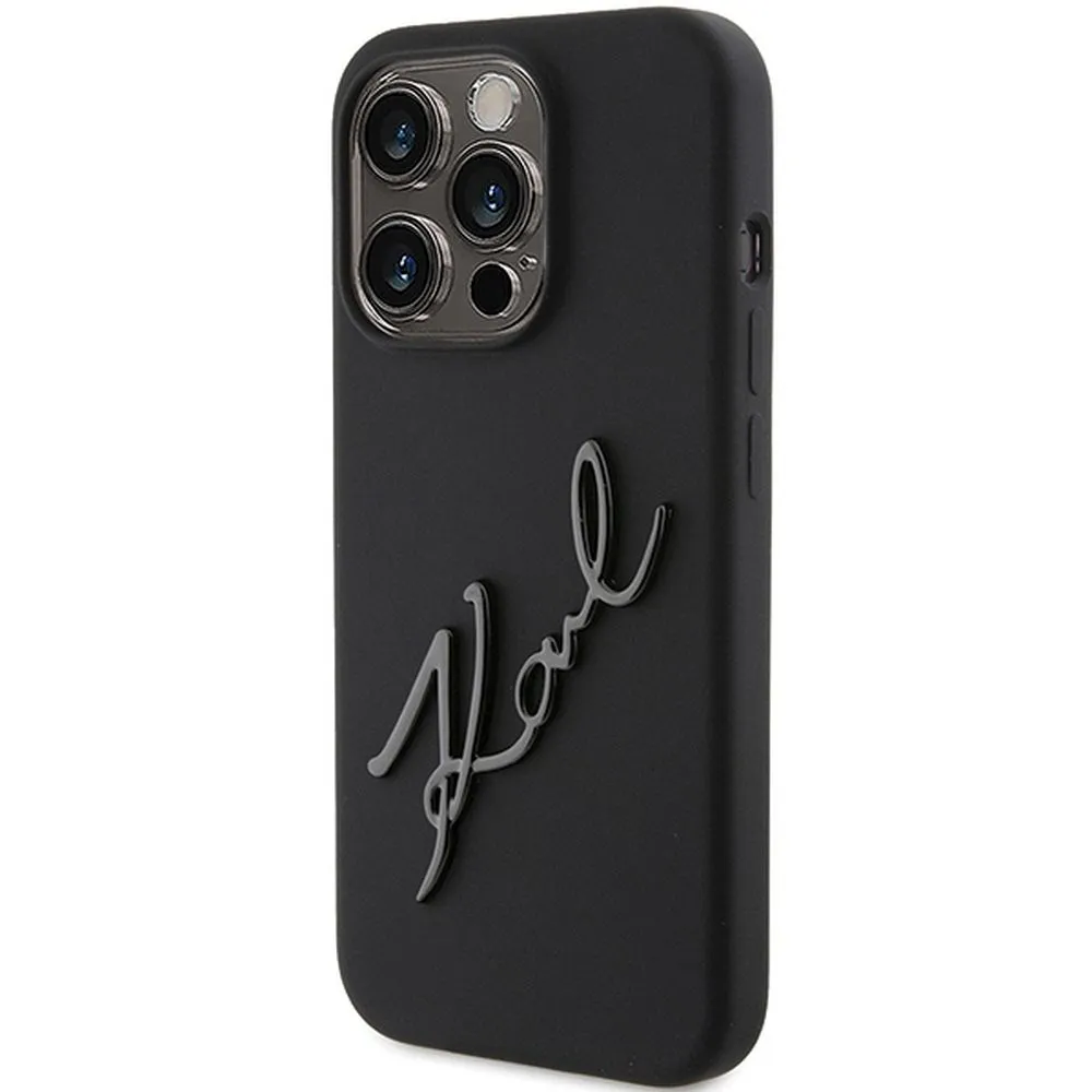 KARL LAGERFELD case for IPHONE 15 Pro Max KLHCP15XSKSBMCK (Silicone Karl Script Logo) black - Image 2