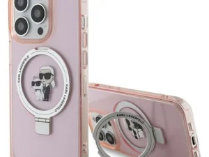 KARL LAGERFELD case for IPHONE 15 Pro comaptible with MagSafe KLHMP15LHMRSKCP (Ringstand KC) pink