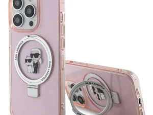 KARL LAGERFELD case for IPHONE 15 Pro Max compatible with MagSafe KLHMP15XHMRSKCP (Ringstand KC) pink