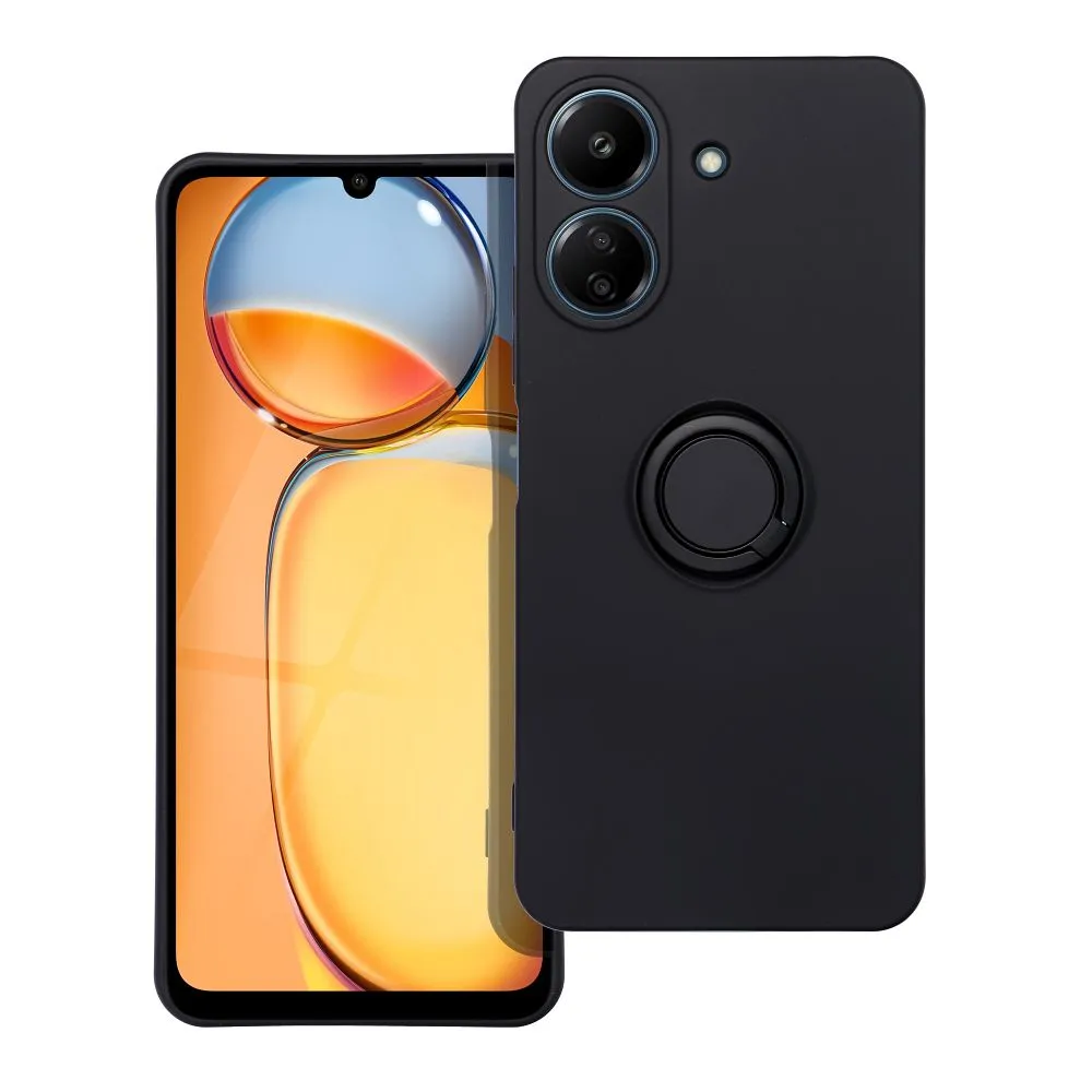 SILICONE RING case for XIAOMI Redmi 13C / POCO C65 black - 2. kép