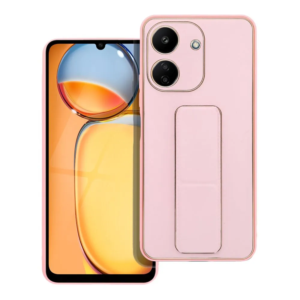 LEATHER CASE KICKSTAND for XIAOMI Redmi 13C / POCO C65 pink - Image 2