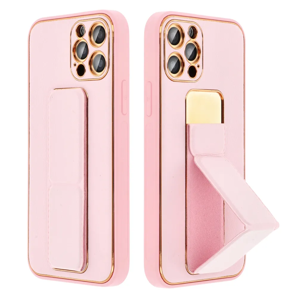 LEATHER CASE KICKSTAND for XIAOMI Redmi 13C / POCO C65 pink - Image 3