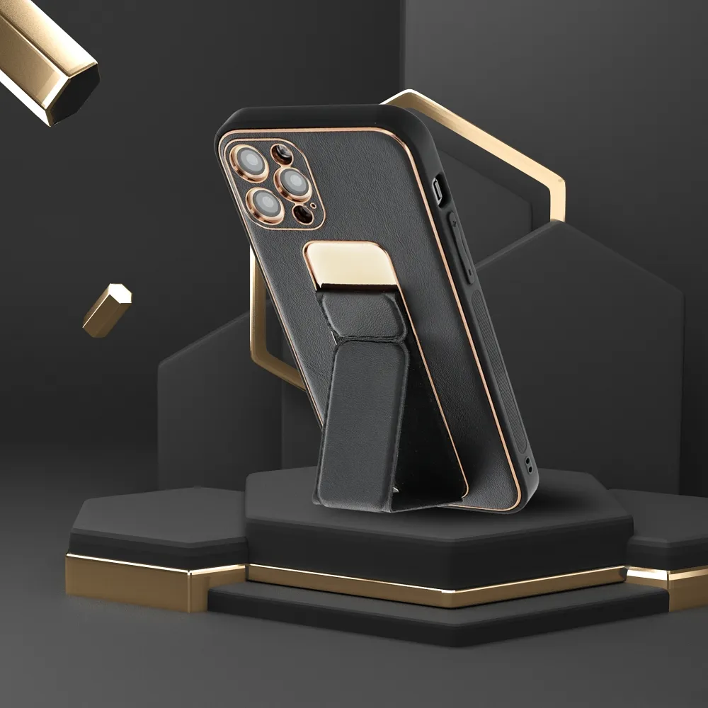 LEATHER CASE KICKSTAND for XIAOMI Redmi 13C / POCO C65 black - Image 10