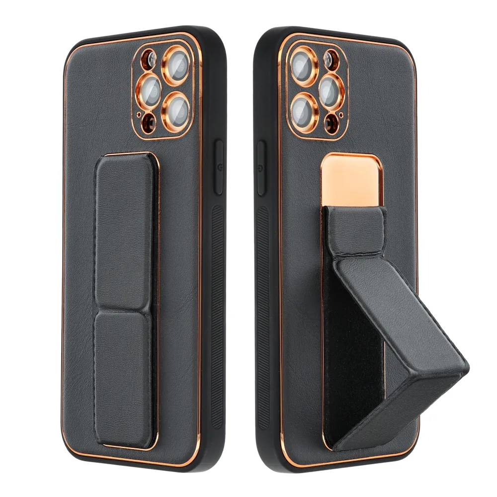 LEATHER CASE KICKSTAND for XIAOMI Redmi 13C / POCO C65 black - Image 3