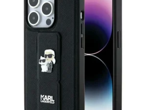 Original faceplate case KARL LAGERFELD KLHCP13LGSAKCPK for iPhone 13 Pro (Gripstand Saffiano KC PIN / black)