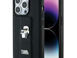 KARL LAGERFELD case for IPHONE 13 Pro Max KLHCP13XGSAKCPK (Gripstand Saffiano KC PIN) black