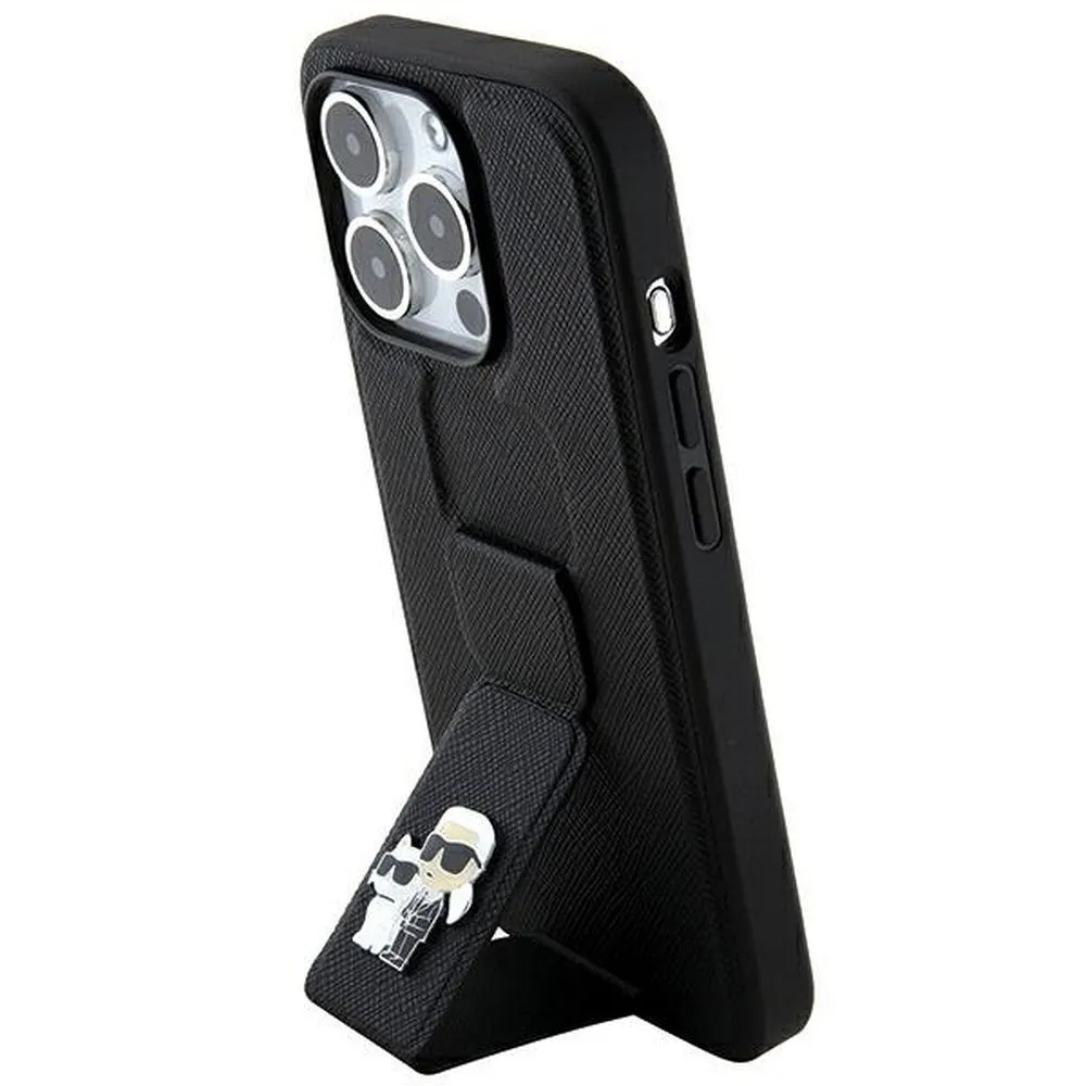 KARL LAGERFELD case for IPHONE 13 Pro Max KLHCP13XGSAKCPK (Gripstand Saffiano KC PIN) black - Image 8