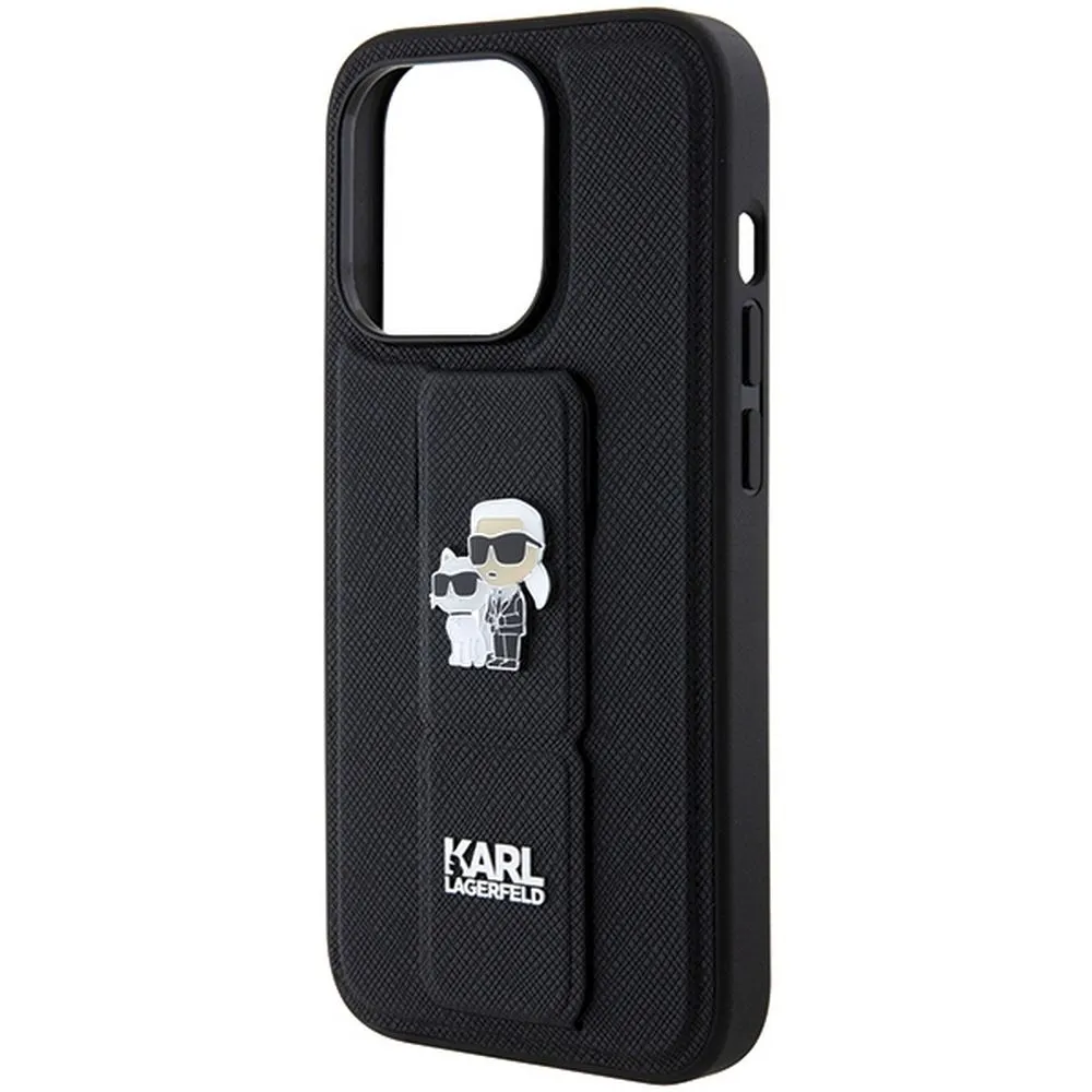 KARL LAGERFELD case for IPHONE 13 Pro Max KLHCP13XGSAKCPK (Gripstand Saffiano KC PIN) black - Image 6