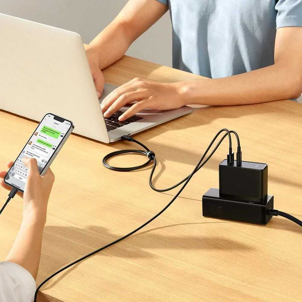 BASEUS charger USB A + Type + cable Type C to Type C PD QC3.0 5A 100W GaN5 Pro CCGP090201 black - Image 10