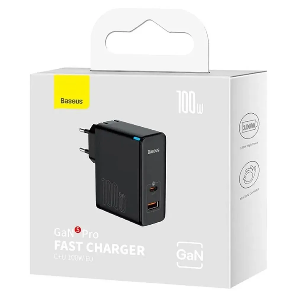 BASEUS charger USB A + Type + cable Type C to Type C PD QC3.0 5A 100W GaN5 Pro CCGP090201 black - Image 13