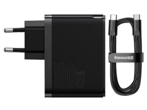 BASEUS charger USB A + Type + cable Type C to Type C PD QC3.0 5A 100W GaN5 Pro CCGP090201 black