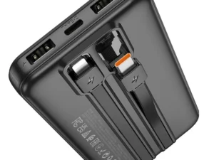 HOCO powerbank 10 000 mAh with cables Type C + Lightning 2A J118 black