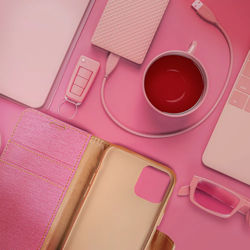 CANVAS Book case for IPHONE 16 Pro pink - Image 10