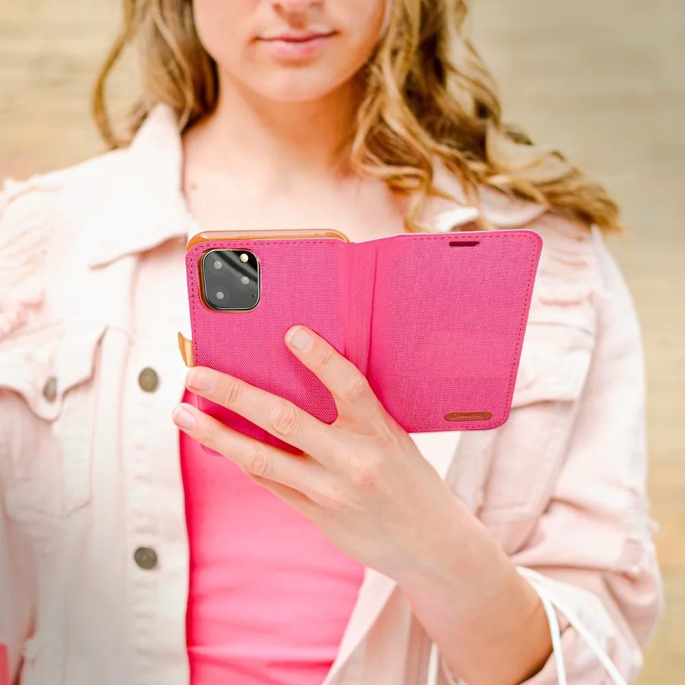 CANVAS Book case for IPHONE 16 Pro pink - Image 12