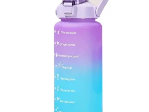 Water bottle with a straw with a motivational measuring 2L RC-K-992 purple blue