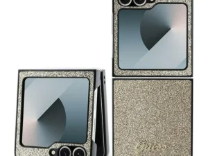 GUESS case for SAMSUNG Z Flip 6 GUHCZF6HGGSHD (HC PU 4G Glitter Script) gold