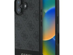 GUESS case for IPHONE 16 GUHCP16SG4GLGR (PC/TPU 4G PU Bottom Stripe) grey