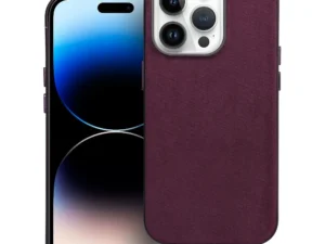 WOVEN MAG COVER case compatible with MagSafe for IPHONE 14 Pro burgundy