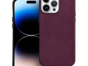 WOVEN MAG COVER case compatible with MagSafe for IPHONE 14 Pro Max burgundy