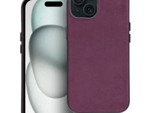 WOVEN MAG COVER case compatible with MagSafe for IPHONE 15 burgundy