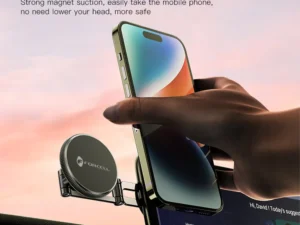 FORCELL F-Grip IronSecure autós telefon tartó a szélvédőre/középső konzolra, MagSafe-kompatibilis, fekete