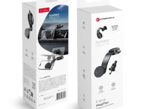 FORCELL F-Grip MagFlex mágneses mobiltelefon-tartó szélvédőre/középső konzolra/szellőzőnyílásra, fekete