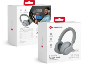 FORCELL F-AUDIO vezeték nélküli fejhallgató, aktív zajszűréssel (ANC), Touch Beat, szürke