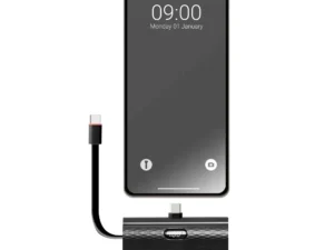 Forcell F-Energy Power Plug F5K3 PD 20W 5000 mAh beépített USB C csatlakozóval, fekete