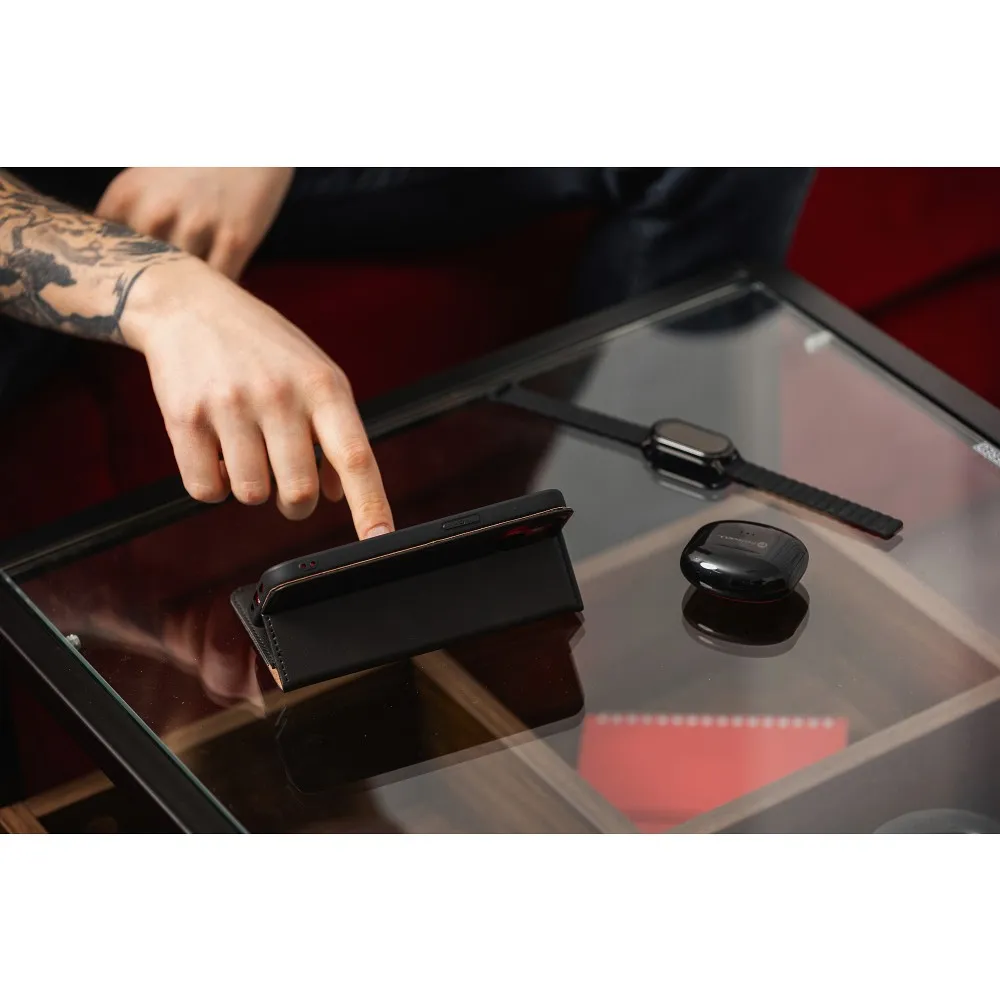 FORCELL F-PROTECT RFID Blocker book case for IPHONE 14 black - Image 11