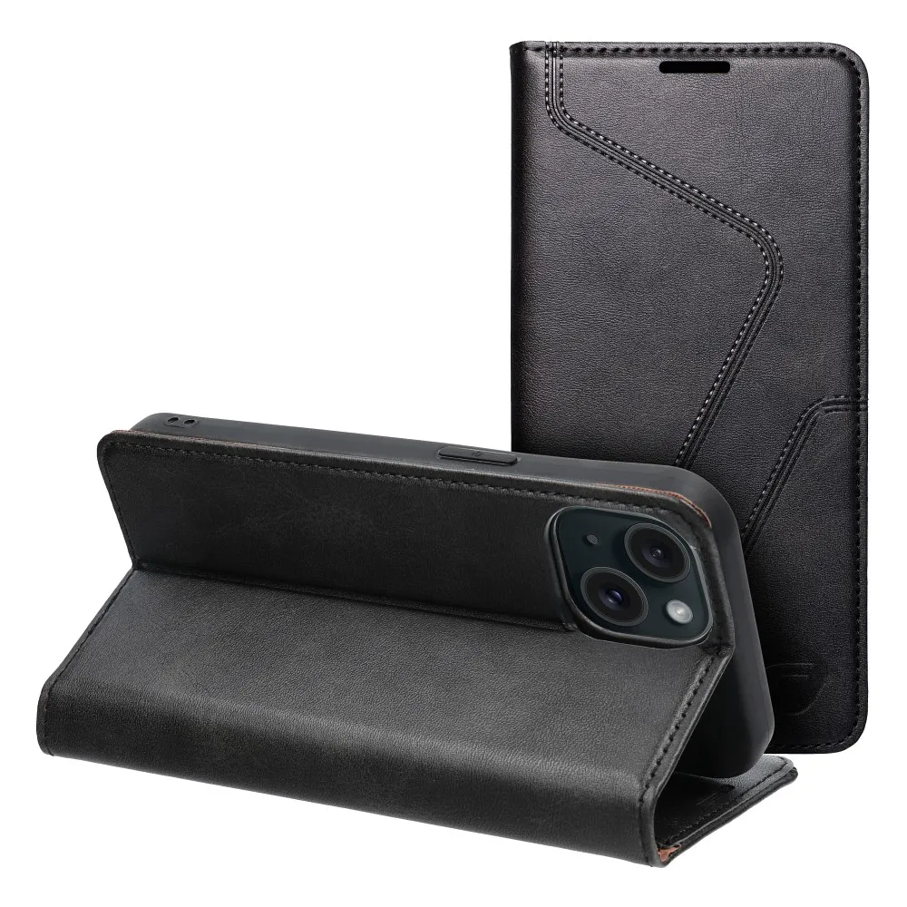 FORCELL F-PROTECT RFID Blocker book case for IPHONE 15 black
